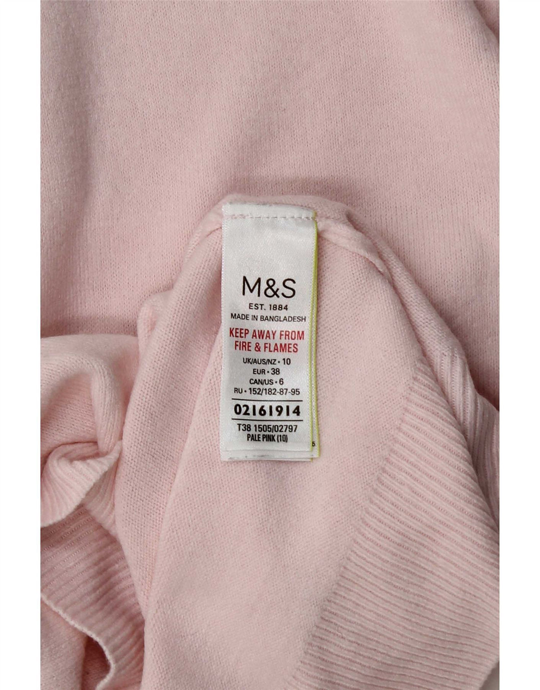 Pulover pentru femei Marks & Spencer cu gât rulat, UK 10, mic, roz acrilic