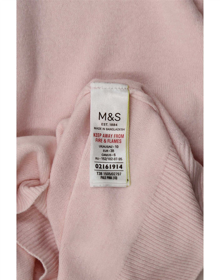 Pulover pentru femei Marks & Spencer cu gât rulat, UK 10, mic, roz acrilic
