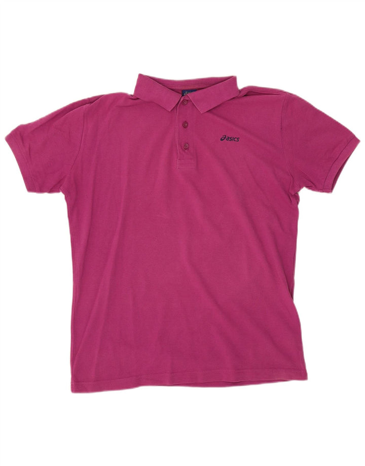 Tricou polo Asics pentru bărbați, bumbac maro mediu