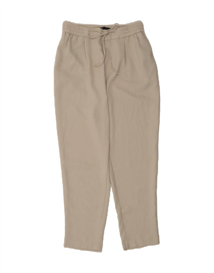 ZARA Womens Tapered Cropped Trousers Small Beige Vintage Zara and Second-Hand Zara from Messina Hembry 