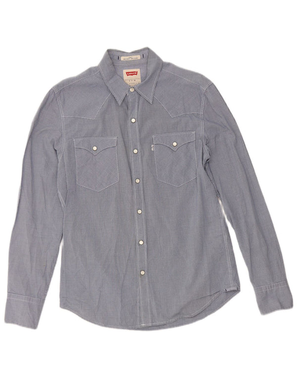 Cămașă Levi's Slim Fit pentru bărbați, din bumbac vichy, albastru bleumarin