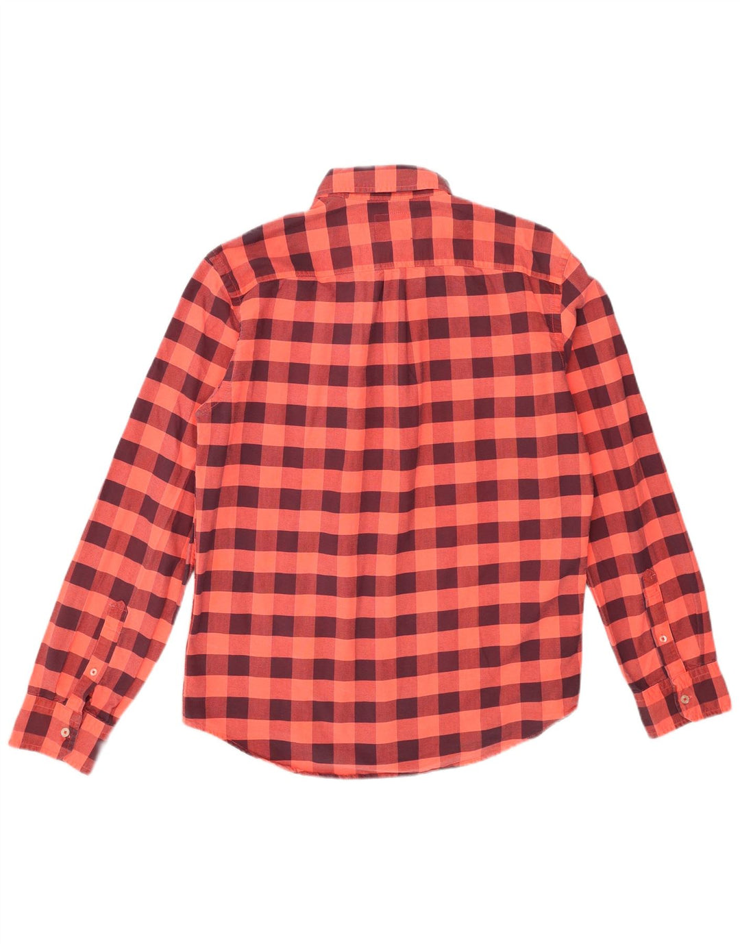 Cămașă pentru bărbați American Eagle Outfitters XL, bumbac vichy portocaliu