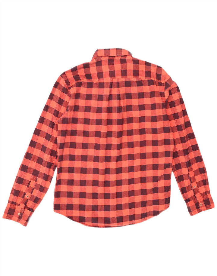 Cămașă pentru bărbați American Eagle Outfitters XL, bumbac vichy portocaliu