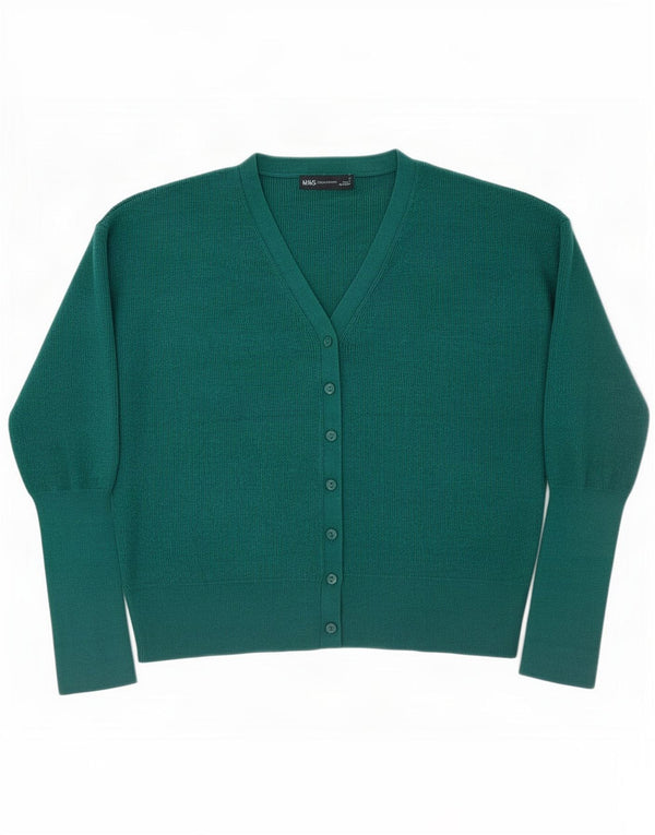 Pulover pentru femei Marks & Spencer Crop Cardigan UK 14 Medium Green Viscose