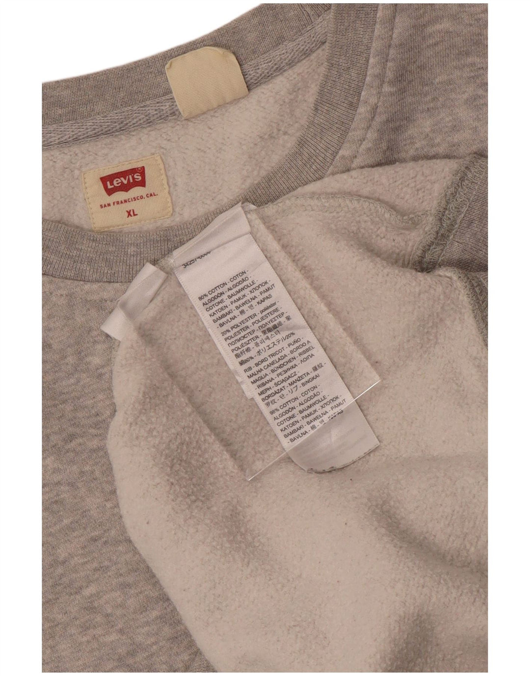 Pulover supradimensionat pentru femei LEVI'S UK 18 XL bumbac gri