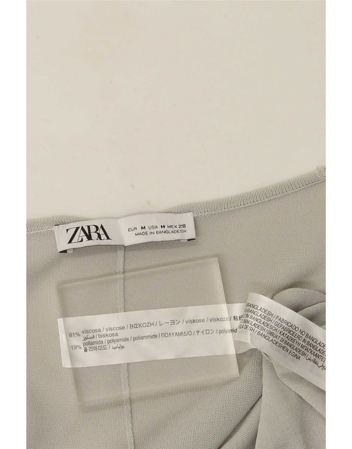 Pulover cardigan supradimensionat pentru femei Zara UK 14, viscoză, gri mediu