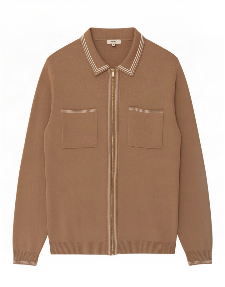 Pulover cardigan pentru bărbați Reiss, mare maro, viscoză