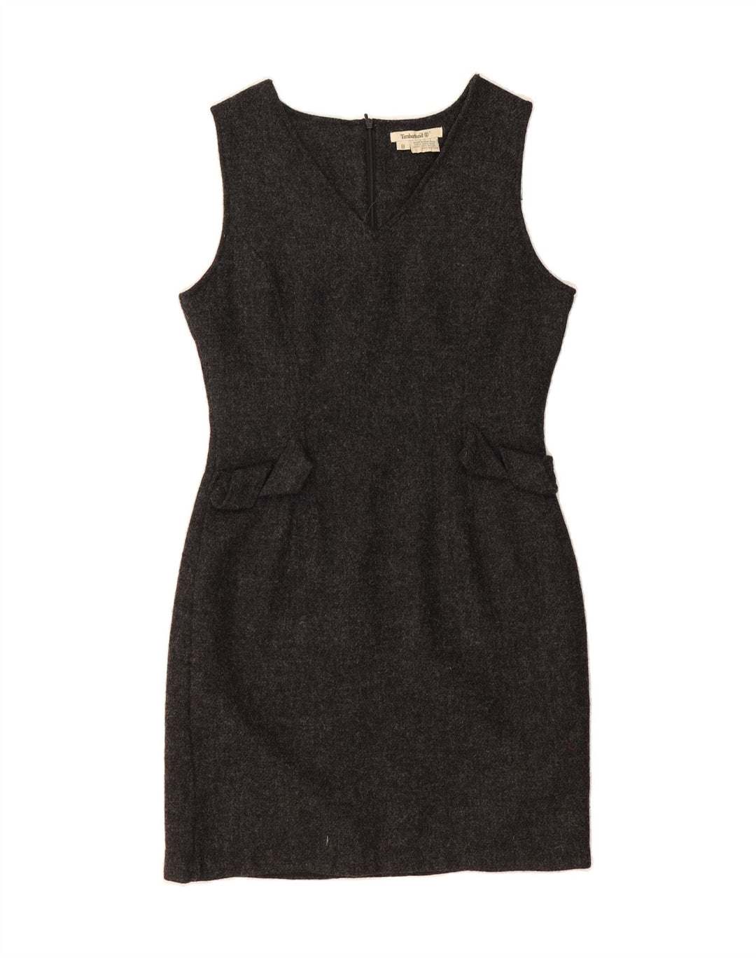 TIMBERLAND Womens Sleeveless Sheath Dress US 8 Medium Grey Wool Vintage Timberland and Second-Hand Timberland from Messina Hembry 