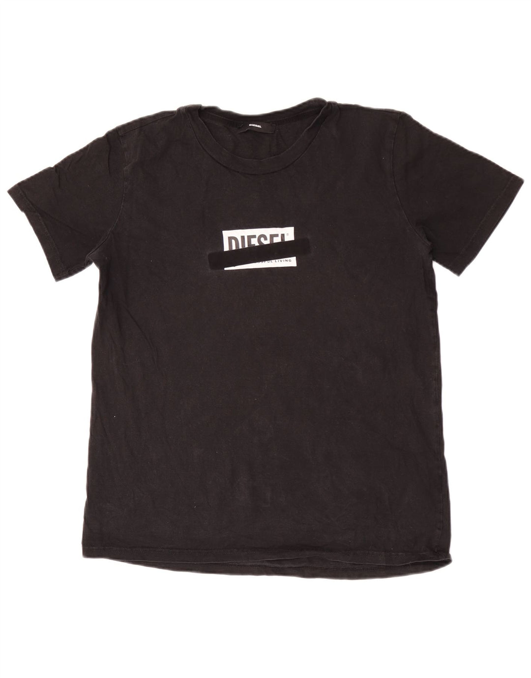 Tricou grafic pentru bărbați Diesel Top mare din bumbac negru