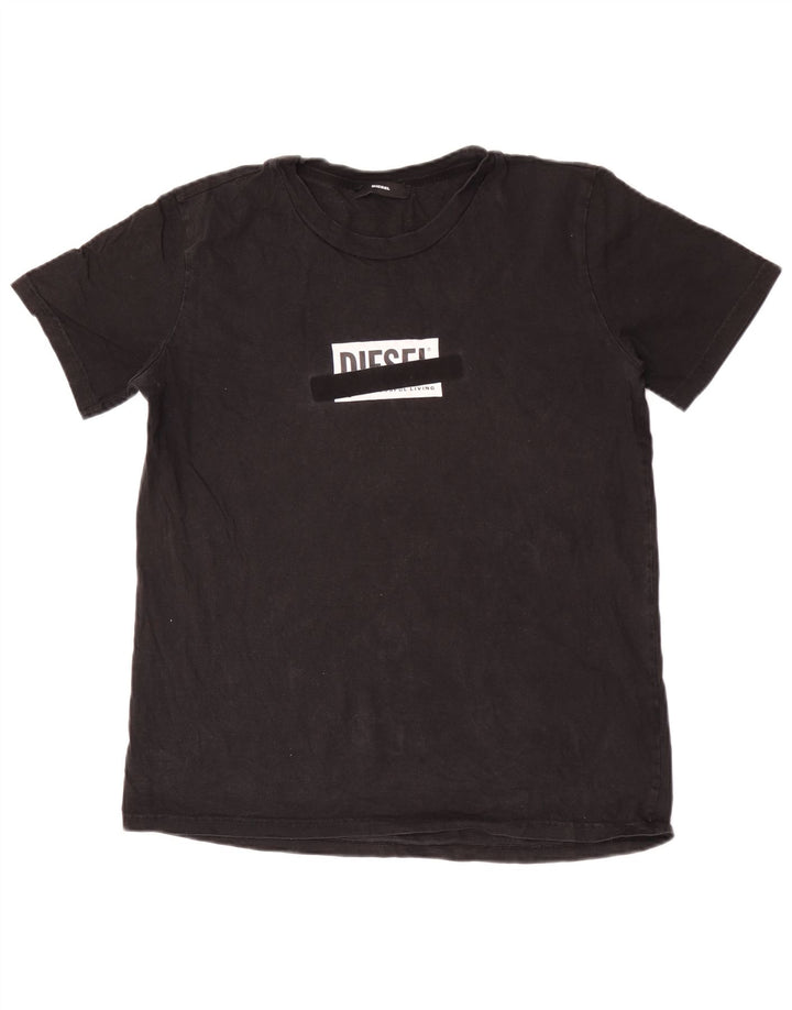 Tricou grafic pentru bărbați Diesel Top mare din bumbac negru