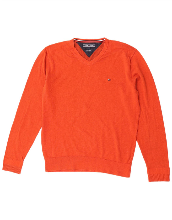 Pulover pentru bărbați Tommy Hilfiger cu decolteu în V, portocaliu mediu