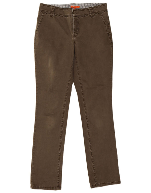 White Stuff Pantaloni chino subțiri pentru femei UK 10 Small W28 L30 Kaki Bumbac