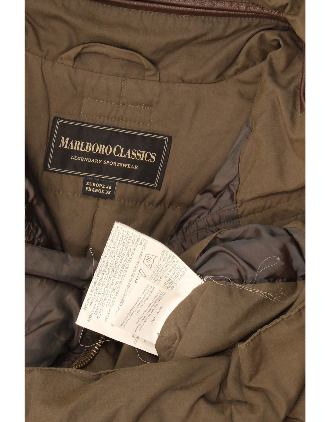 Gilet căptușit pentru bărbați Marlboro Classics EU 46 Poliester kaki mic