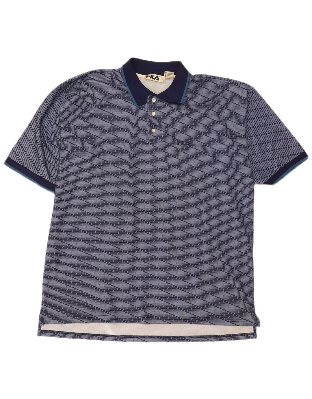 Tricou polo Fila pentru bărbați XL, poliester cu dungi bleumarin