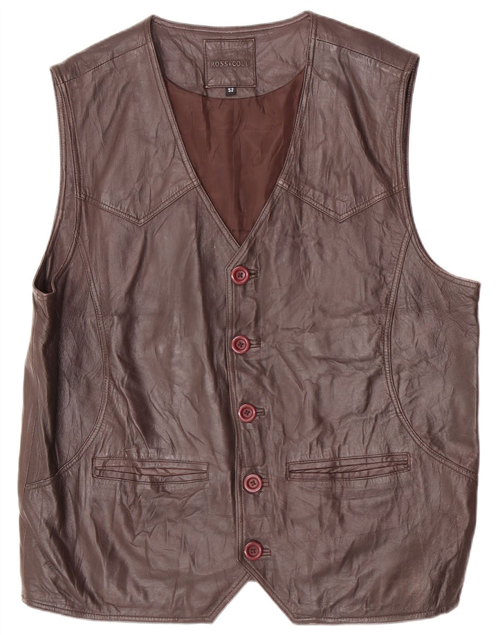 Vestă din piele pentru bărbați Ross&Cole IT 52 XL maro