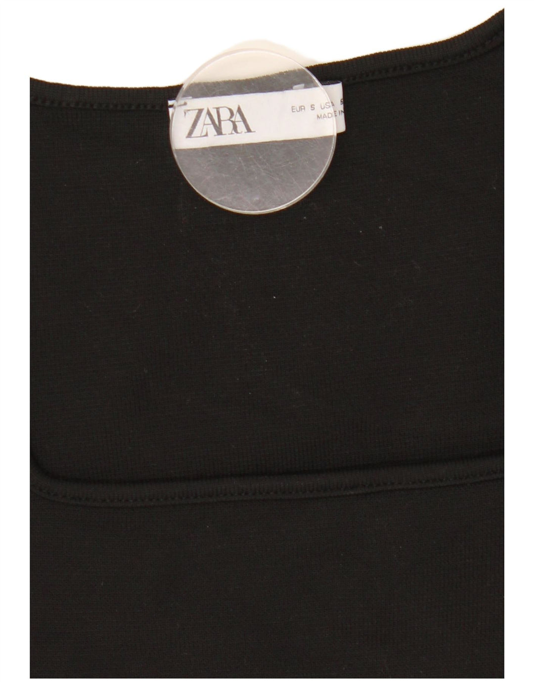 Crop Top pentru femei Zara cu mânecă lungă UK 8 Mic Negru