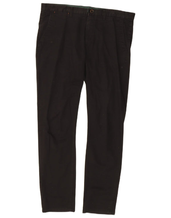 Pantaloni chino drepți pentru bărbați Zara EU 46 XL W35 L30 Negru