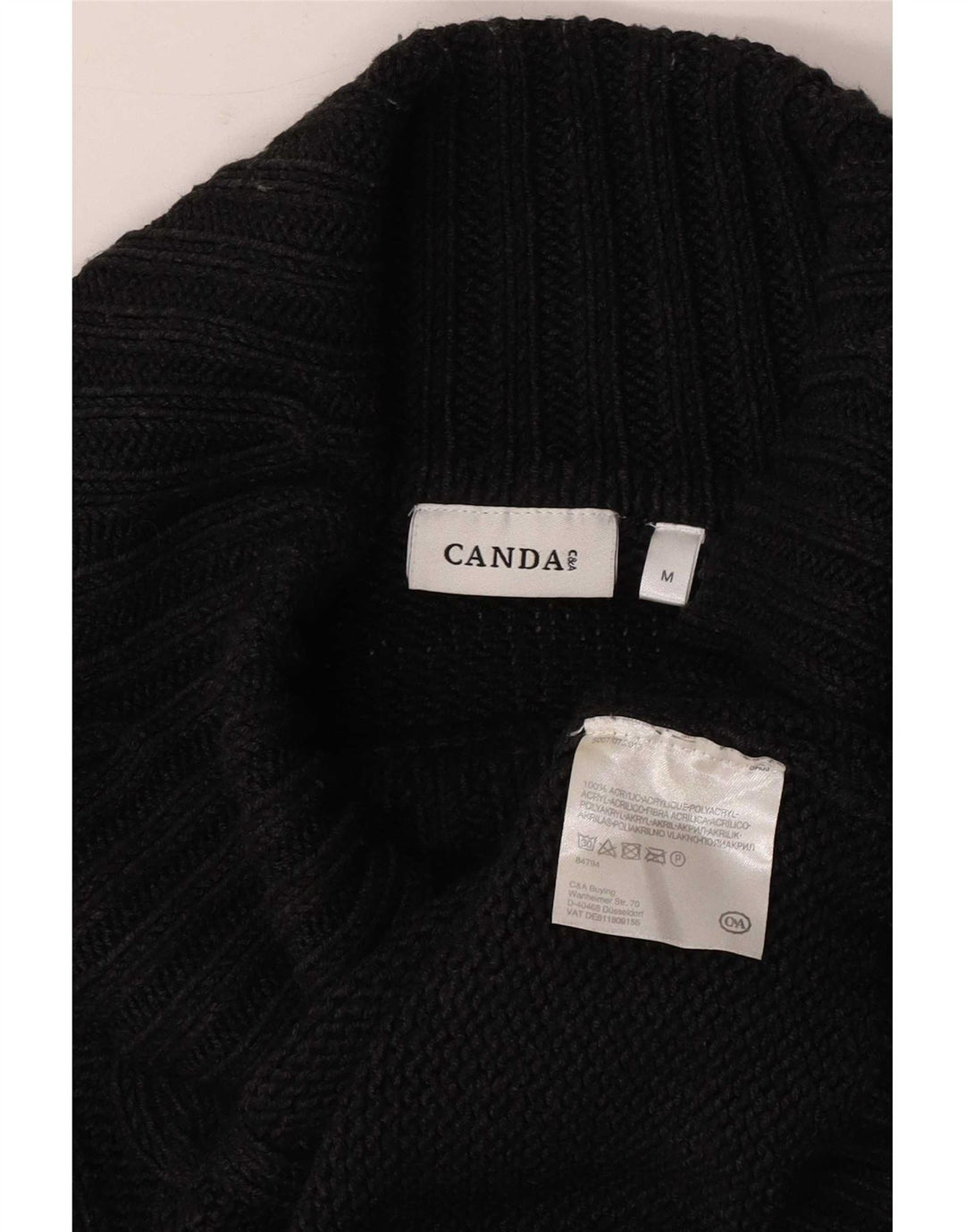Pulover cu gât rulat pentru femei Canda UK 14 Medium Black Acrilic