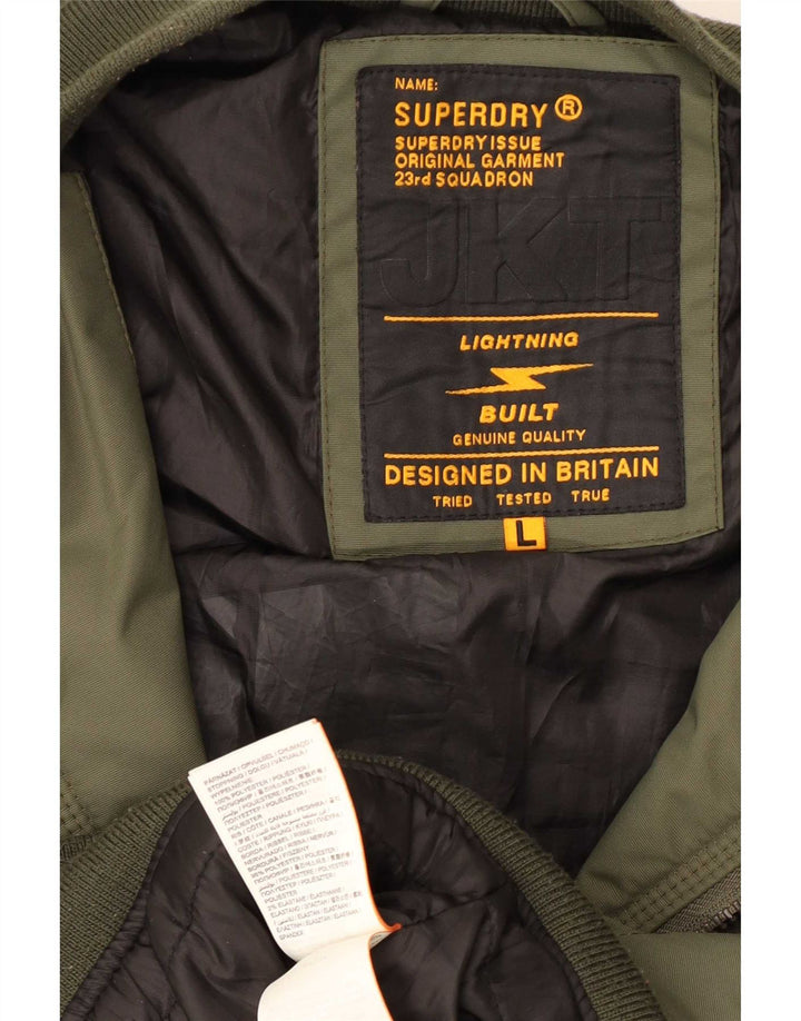Superdry Boys Bomber Jacket 13-14 Years Large Kaki Poliester