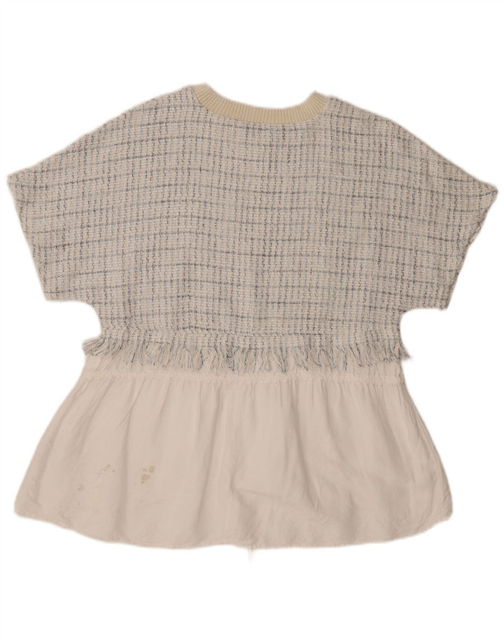 Bluză pentru femei Zara UK 14 Medium White Check Bumbac