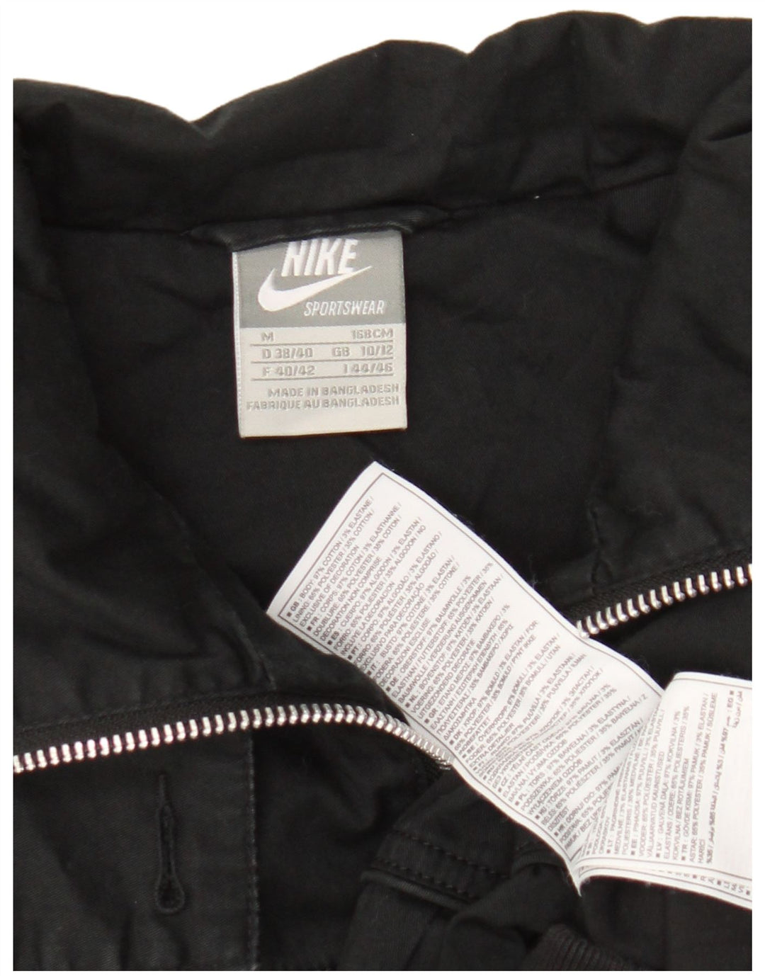 Jachetă bomber Nike pentru femei UK 10/12, bumbac mediu negru