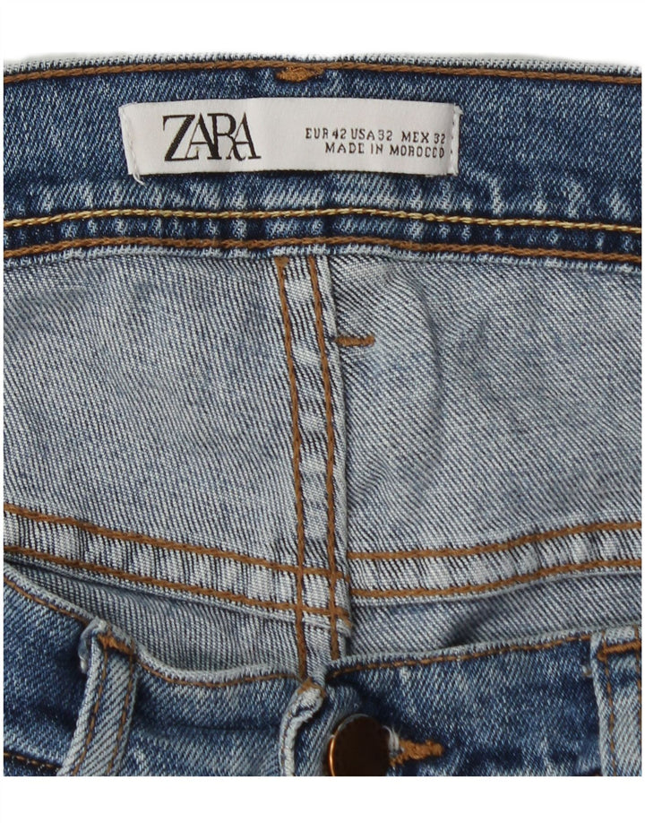 Blugi slim pentru bărbați Zara EU 42 Large W32 L30 Albastru