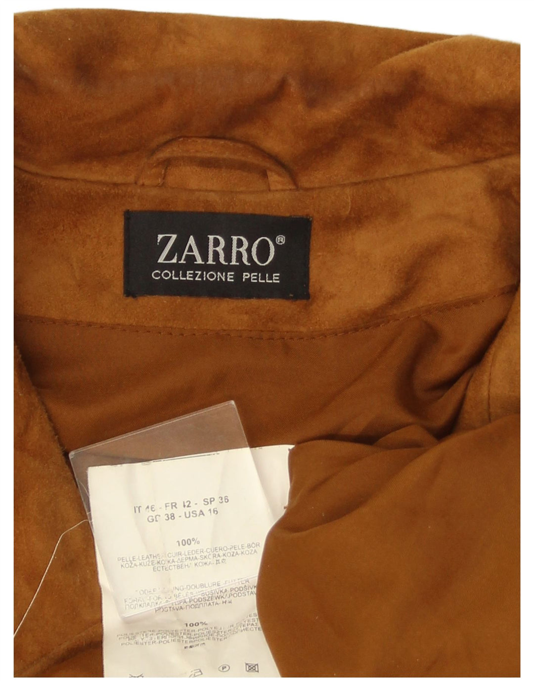 Jacheta de piele intoarsa pentru femei ZARRO IT 46 Mare Bej Piele