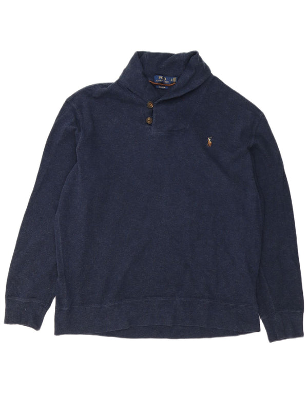 Pulover Polo Ralph Lauren pentru bărbați, cu gât șal, bumbac XL bleumarin