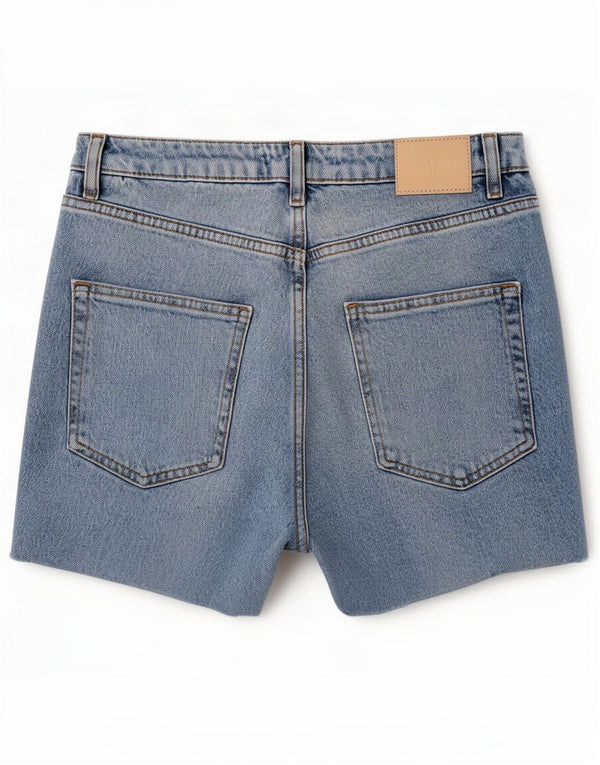 Pantaloni scurți din denim învechit pentru femei Zara EU 36 XS W26 Bumbac albastru