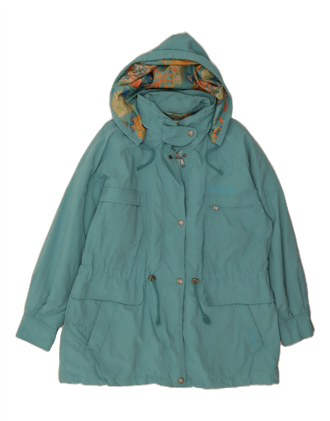 SCHOFFEL Womens Hooded Windbreaker Jacket UK 20 2XL Turquoise Vintage Schoffel and Second-Hand Schoffel from Messina Hembry 
