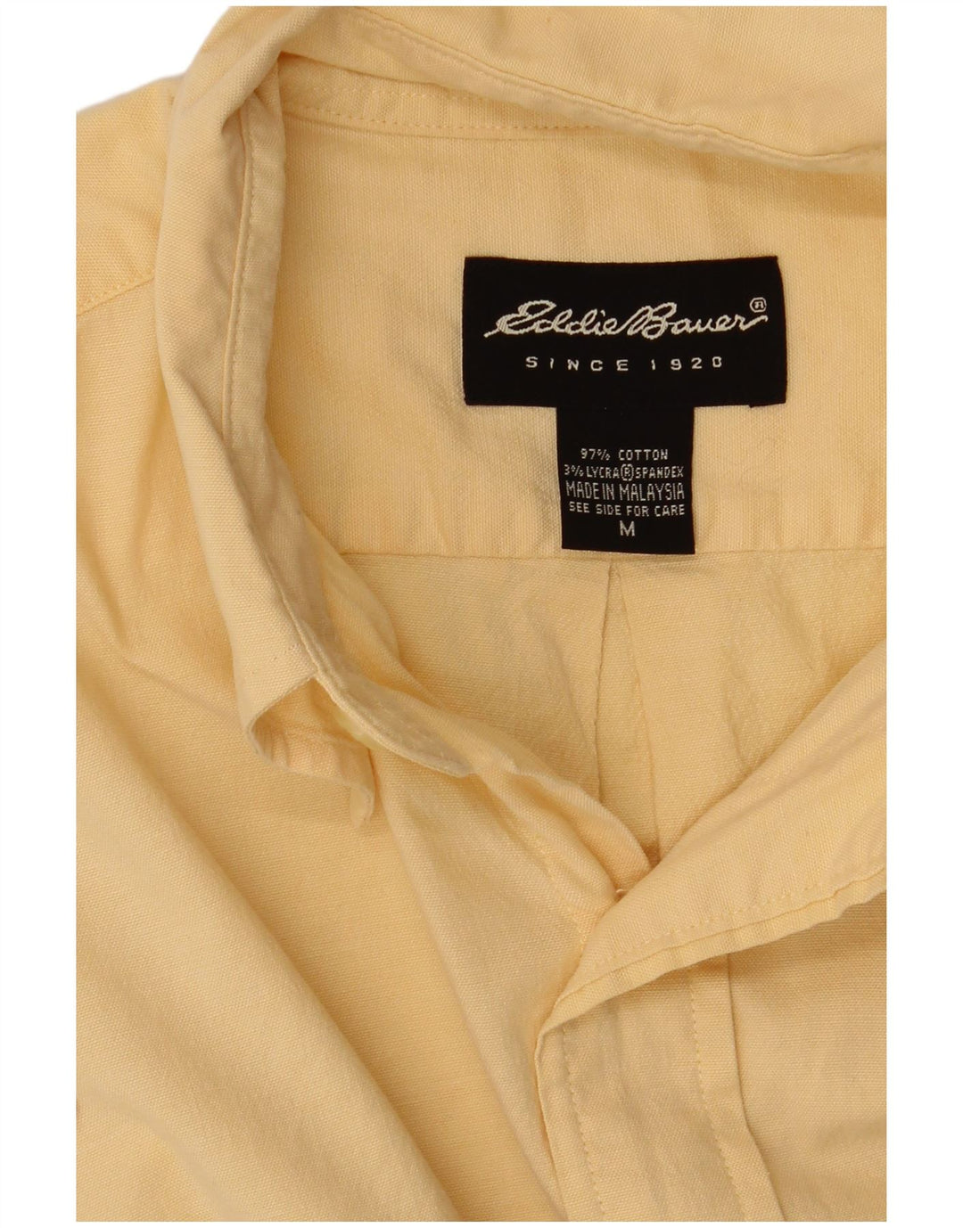Cămașă cu mânecă scurtă pentru bărbați Eddie Bauer, bumbac galben mediu