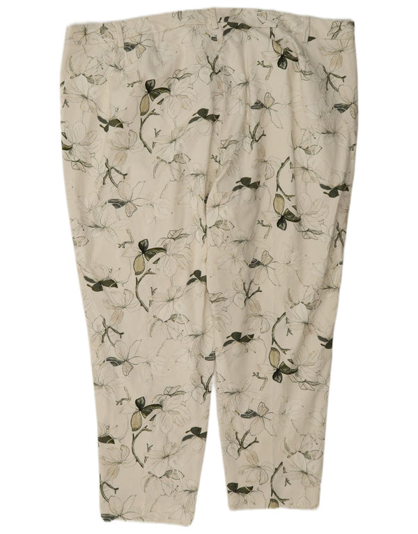 Pantaloni de costum crop pentru femei Marks & Spencer UK 24 4XL L44 L26 Bej Floral