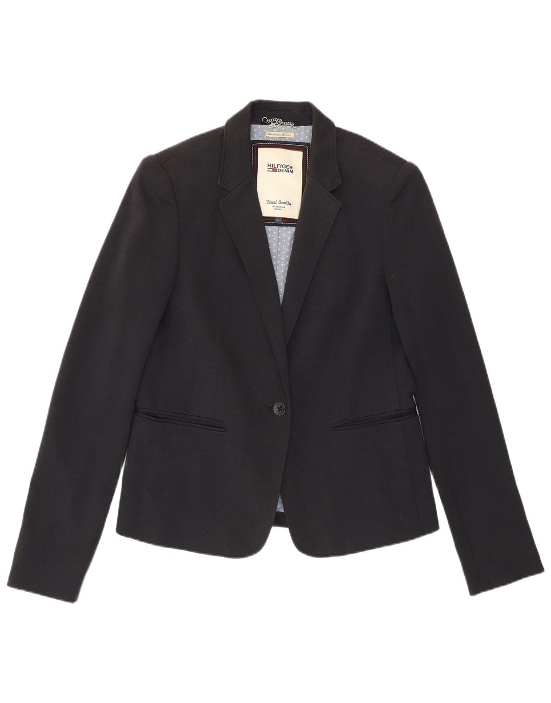 TOMMY HILFIGER Sacou blazer pentru femei cu 1 nasture UK 14 mare bumbac bleumarin