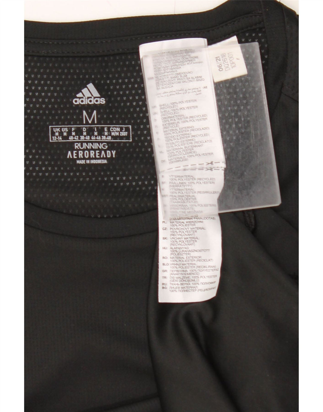 Tricou ADIDAS Aeroready pentru femei, Marea Britanie 12/14 Poliester mediu negru