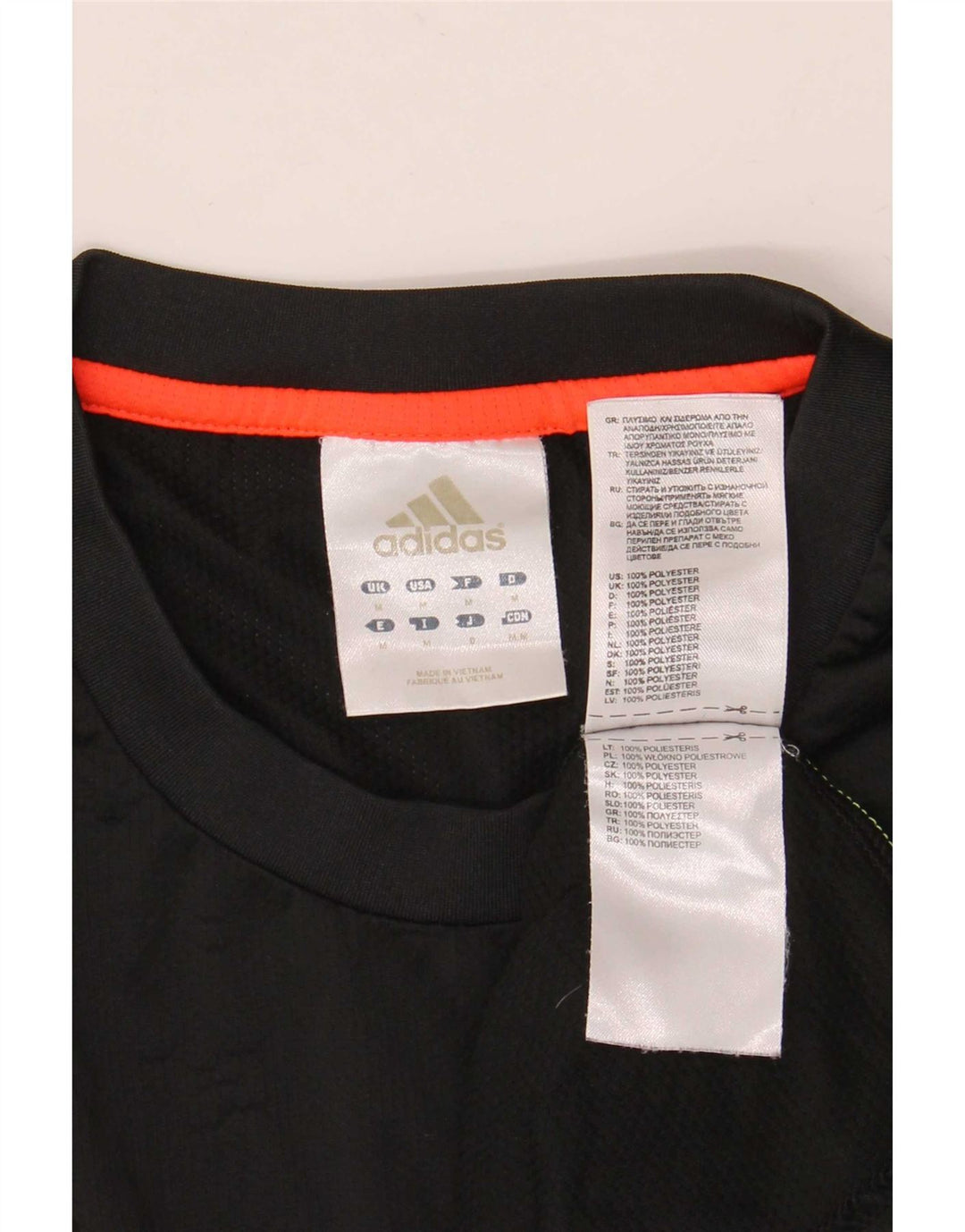 Tricou grafic pentru bărbați Adidas Top Mediu Negru Poliester Bloc de culoare