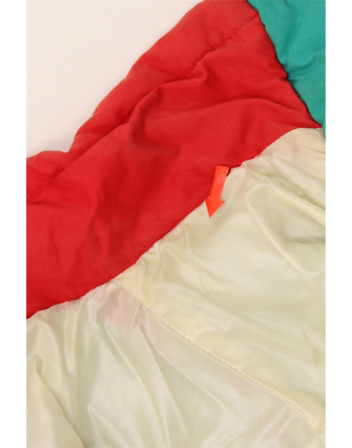 Jachetă căptușită cu glugă vintage pentru femei IT 42 Medium Multicolor Colorblock