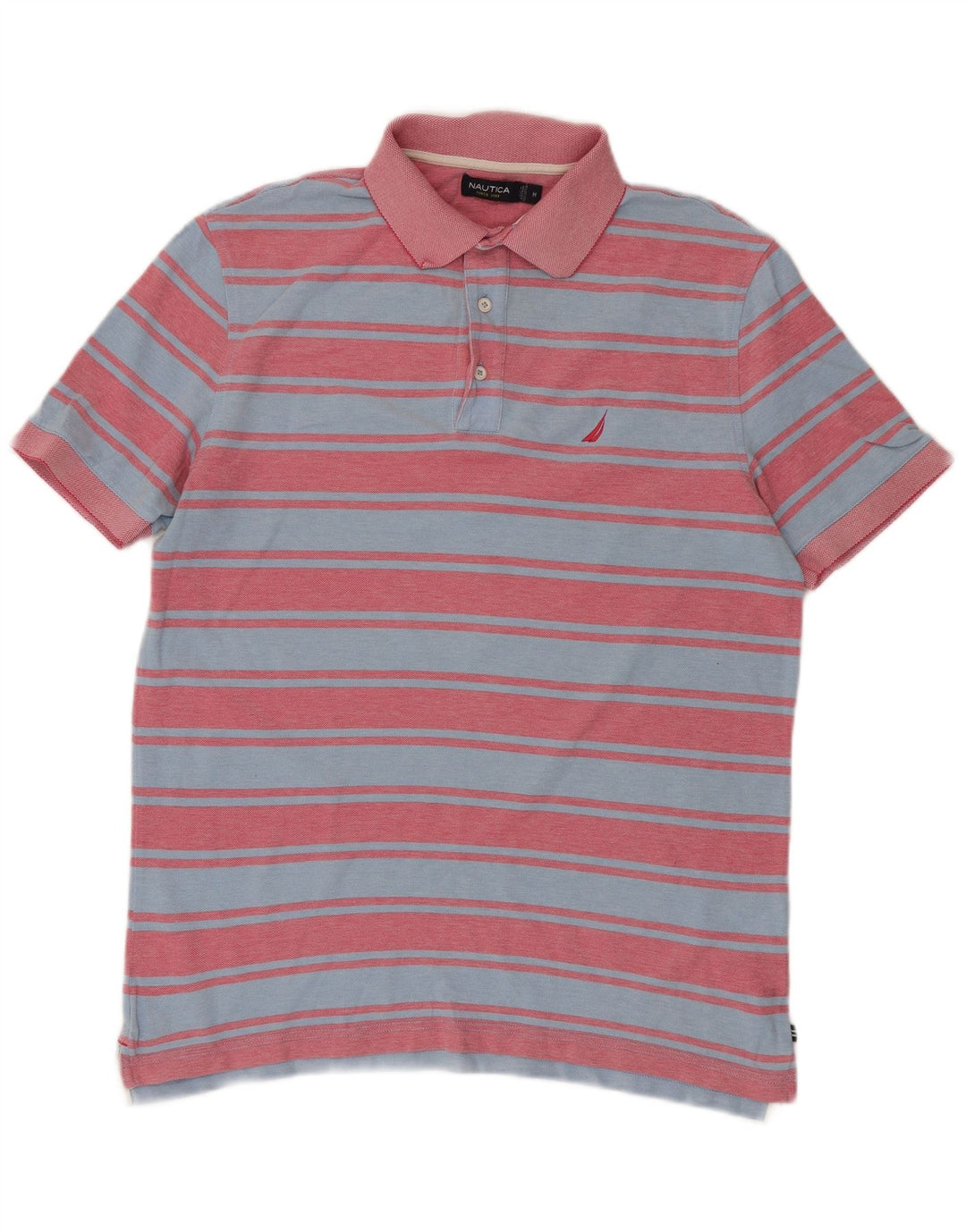 Tricou polo Nautica pentru bărbați, bumbac cu dungi albastre medii