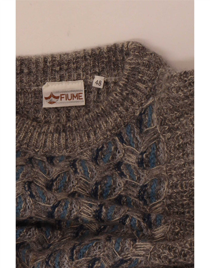 Pulover Fiume pentru bărbați, cu gât de barcă, IT 48 Medium Gri Floral