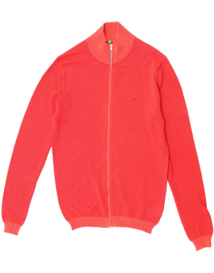 Pulover cardigan pentru bărbați Benetton, bumbac roșu mic
