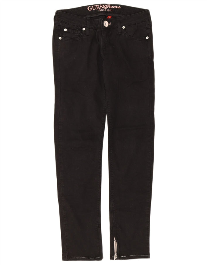 Blugi slim pentru femei GUESS W26 L28 bumbac negru