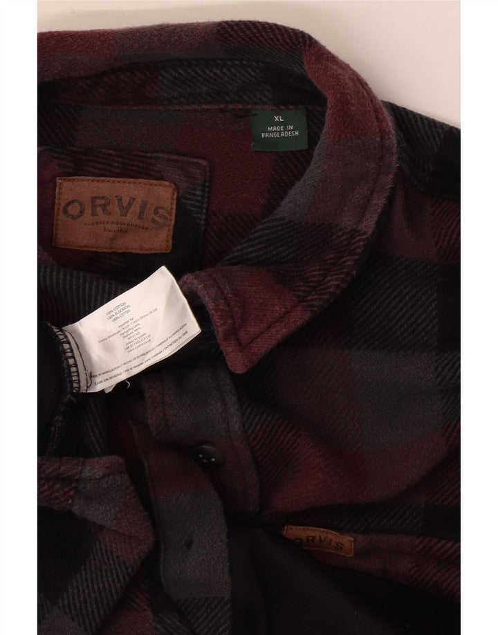 Cămașă de flanel pentru bărbați Orvis XL, bumbac cu carouri multicolore