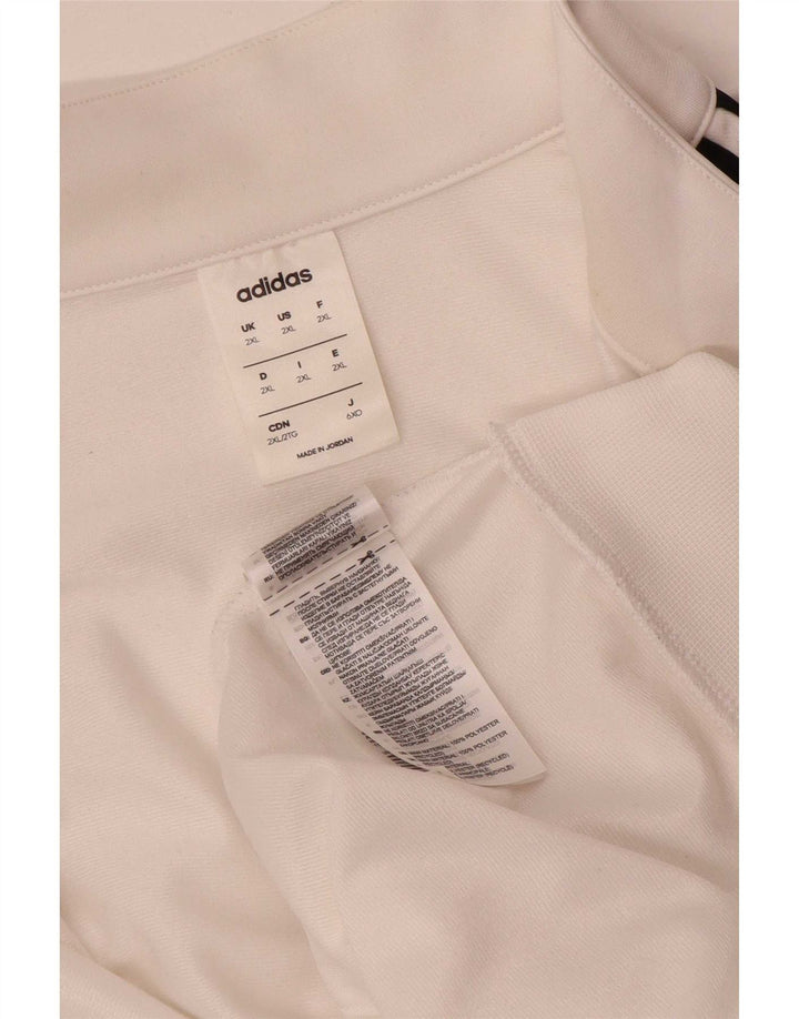Jachetă de trening pentru bărbați Adidas 2XL, poliester alb