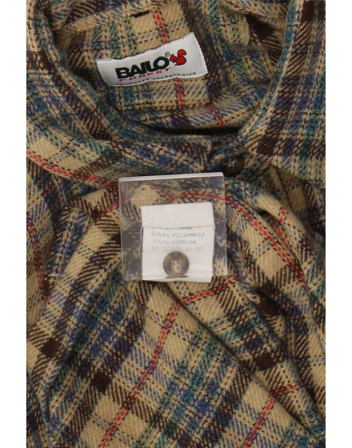 Cămașă pentru bărbați Bailo cămașă mare, bej, cu carouri din lână