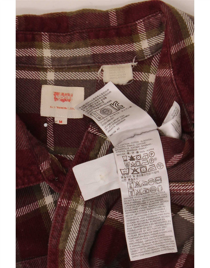Cămașă de flanel pentru bărbați Levi's, bumbac cu carouri burgundă medie