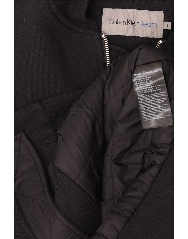 Jachetă Bomber pentru bărbați Calvin Klein Jeans UK 40, mare, negru, bumbac