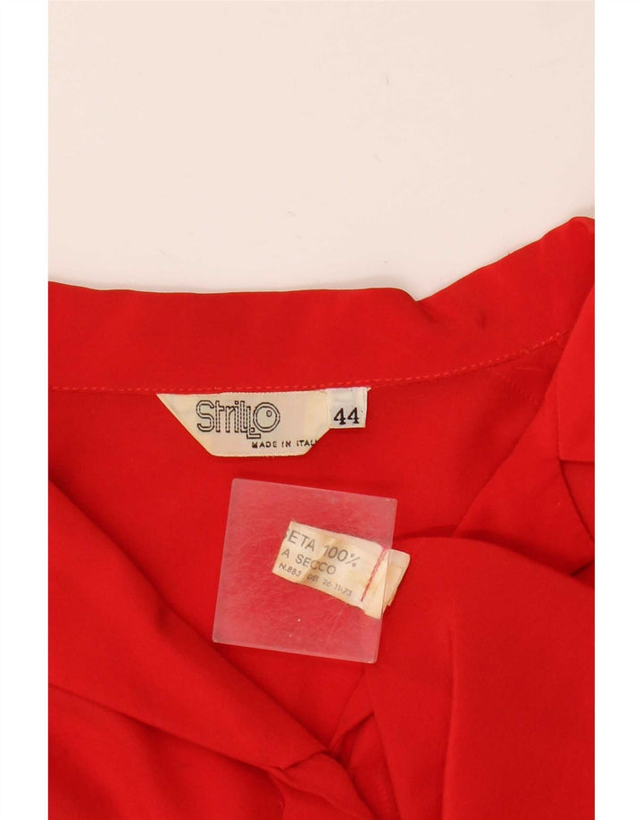 Vintage Womens Shirt IT 44 Medium Red Silk