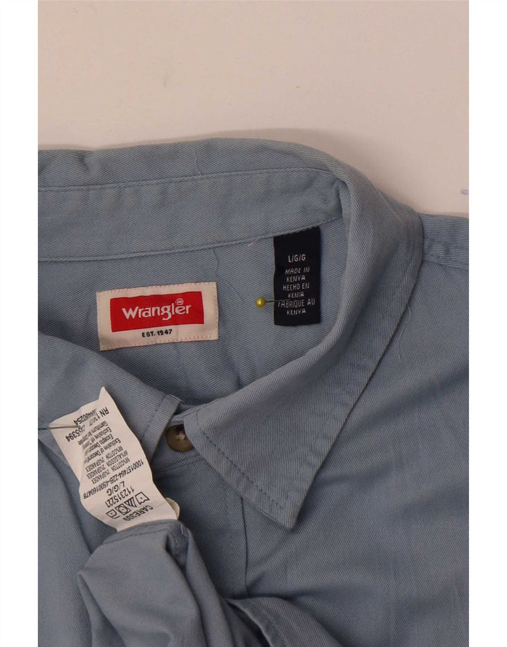 Cămașă cu mânecă scurtă pentru bărbați Wrangler, bumbac albastru mare