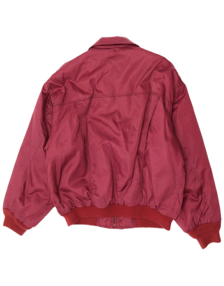 Jachetă Bomber Căptușită Vintage pentru bărbați Marea Britanie 38 Nylon mediu Burgundy