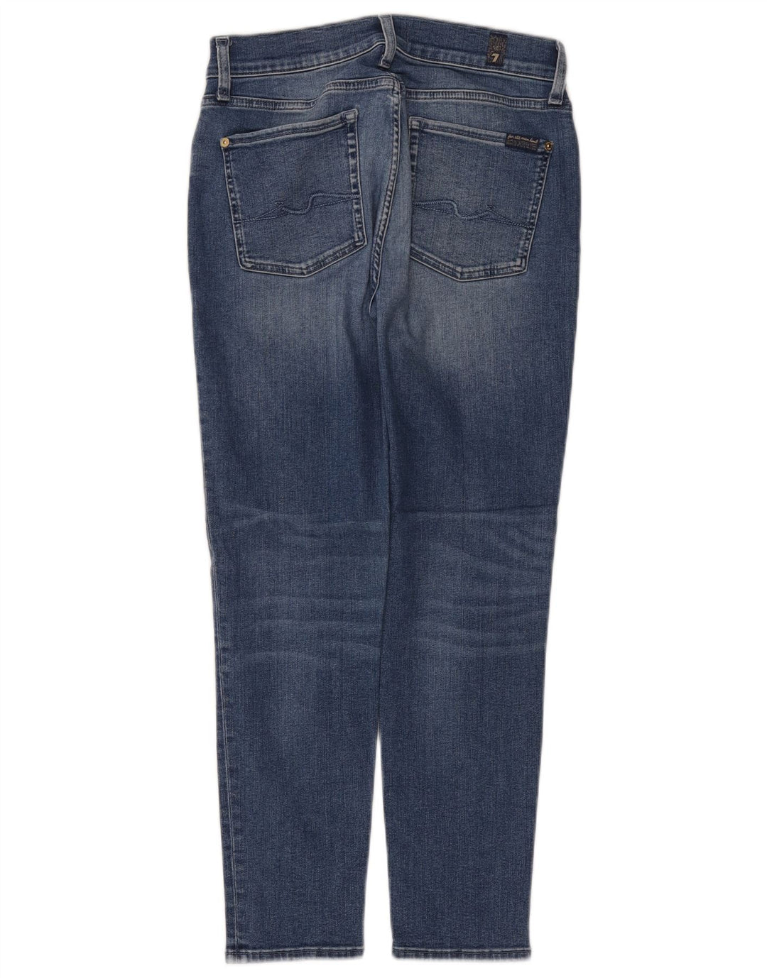 Blugi slim pentru femei 7 For All Mankind L32 L27 Bumbac albastru