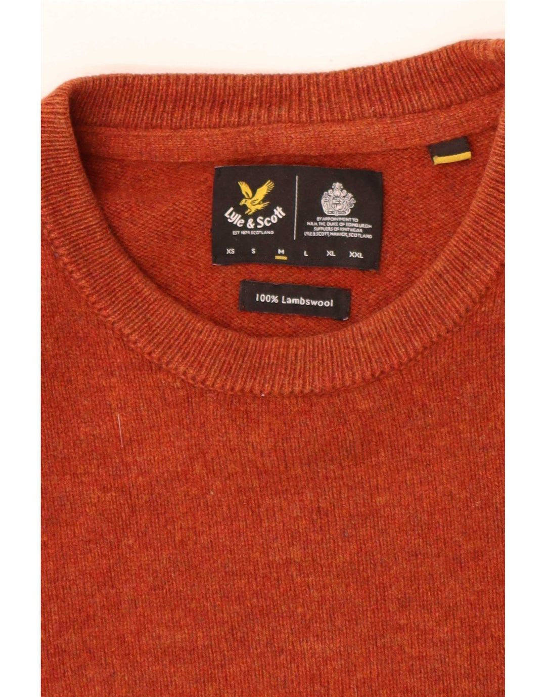 Pulover Lyle & Scott pentru bărbați, cu decolteu larg, cu decolteu, portocaliu mediu